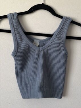 BRAND NEW Steel Blue Ribbed V-Neck Tank Top